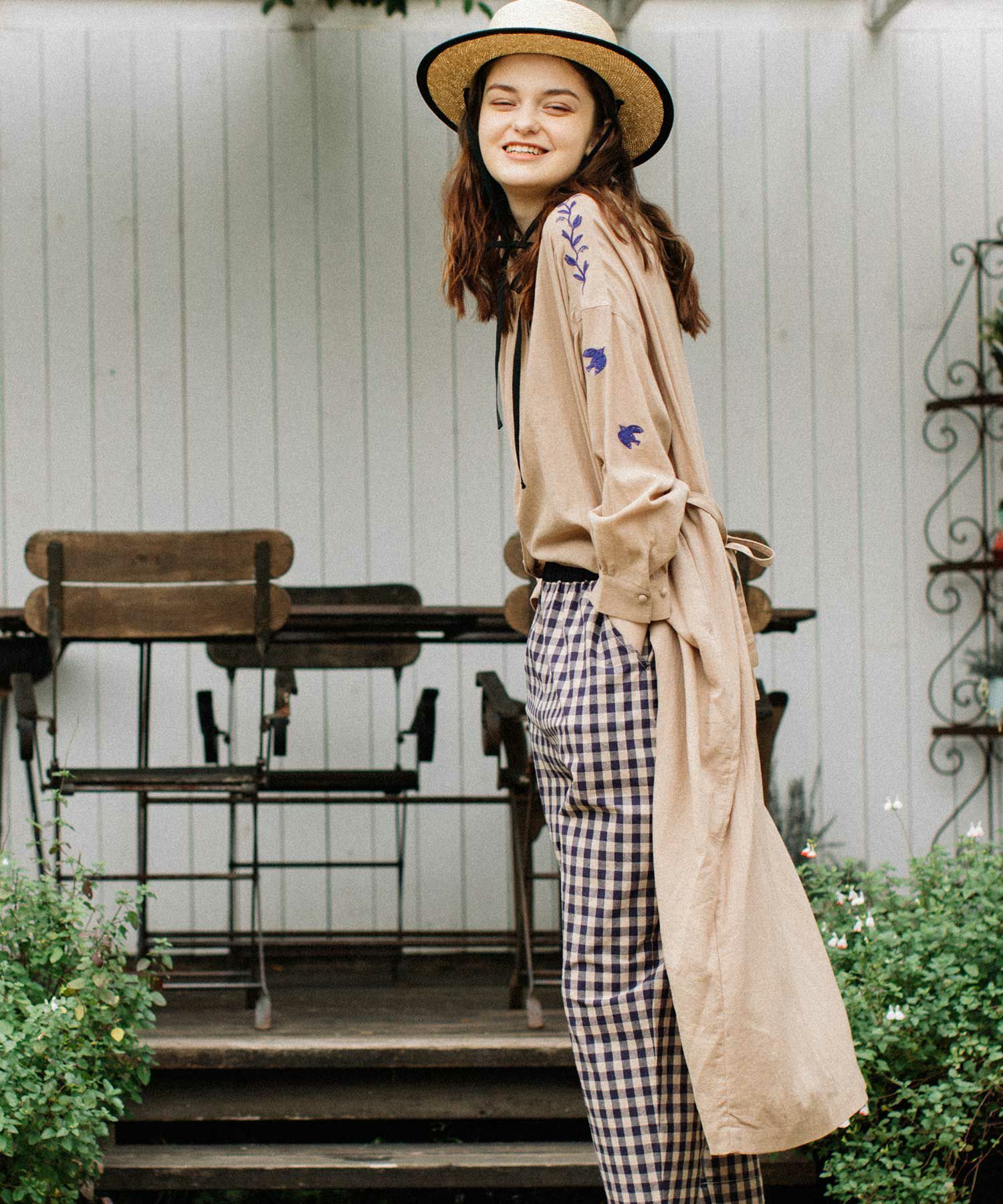 More Price Down 花と鳥刺繍スモックワンピース Coo Online