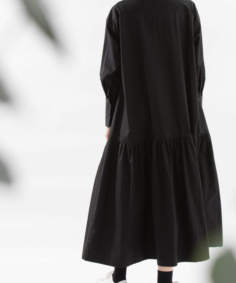 サテンティアードマキシ丈シャツワンピース Coo Online サテンティアードマキシ丈シャツワンピース Coo Online