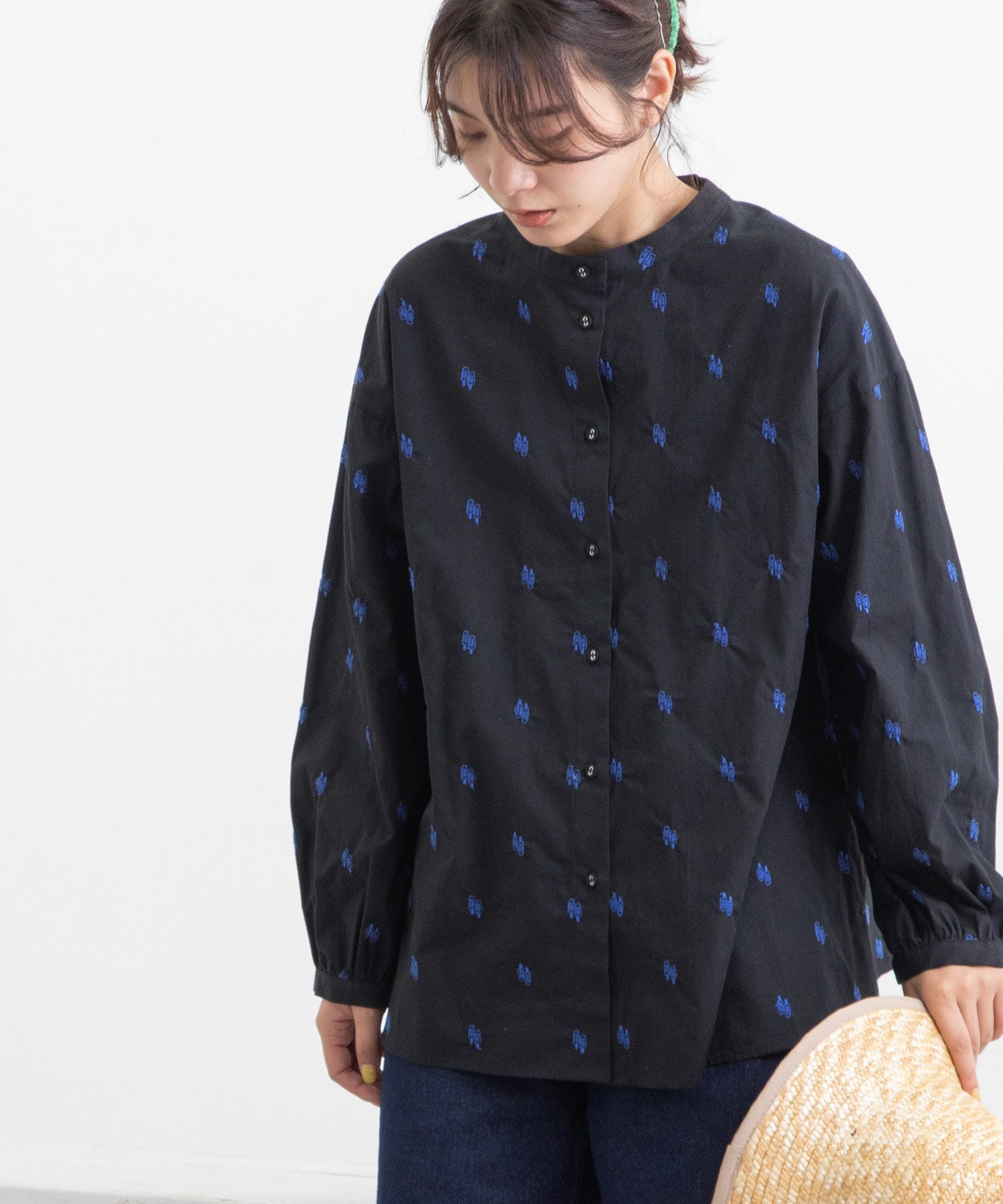 ボトル刺繍ブロードボトルネック2wayブラウス Coo Online