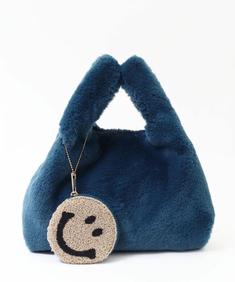 クーコ COOCO SMILEY/刺繍ポーチ付エコファーミニバッグ | COO ONLINE クーコ COOCO SMILEY/刺繍ポーチ付エコファーミニバッグ | COO ONLINE