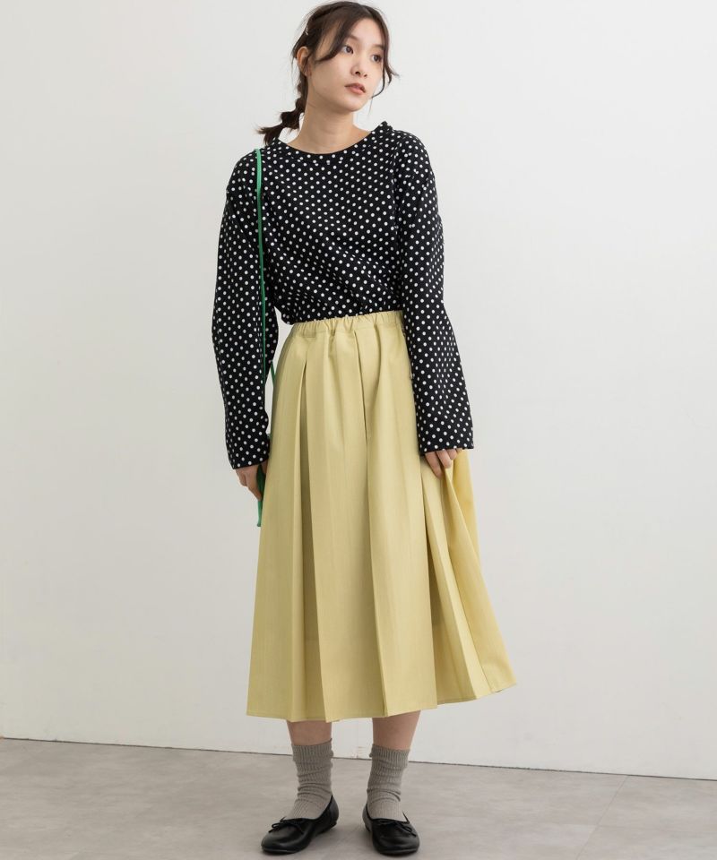 【SUMMER SALE】エステルレーヨンボックスプリーツスカート