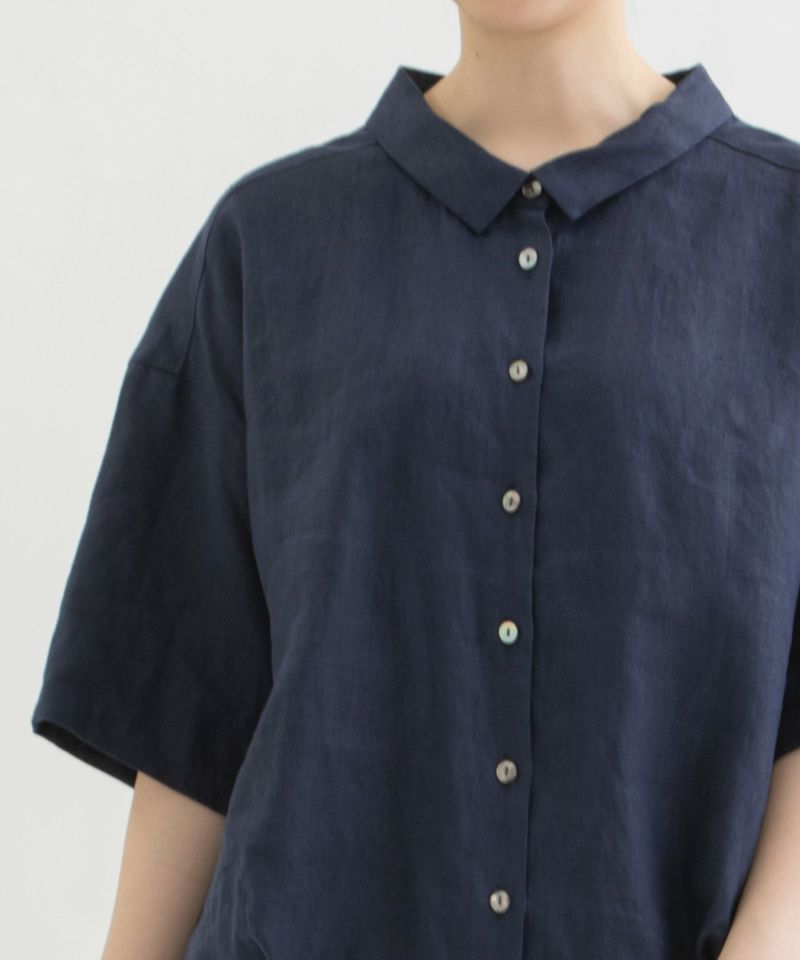 100％品質 ijep イジェップ リネン5分袖シャツ シャツ/ブラウス(半袖 