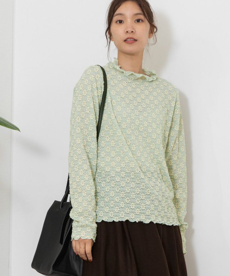 SALE】花柄ストレッチレースタートルトップス | COO ONLINE