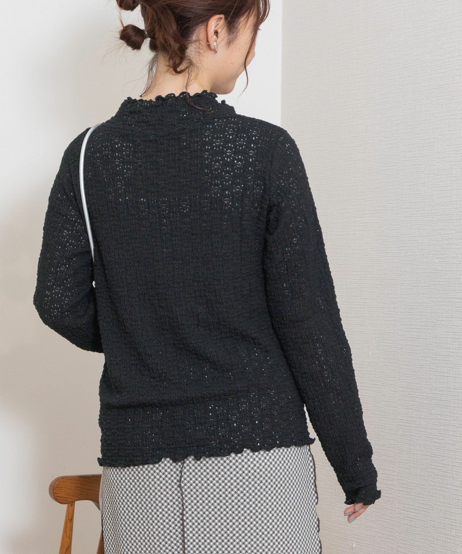 DECO depuis 1985 花柄ストレッチレーストップス DECO depuis 1985 花柄ストレッチレーストップス