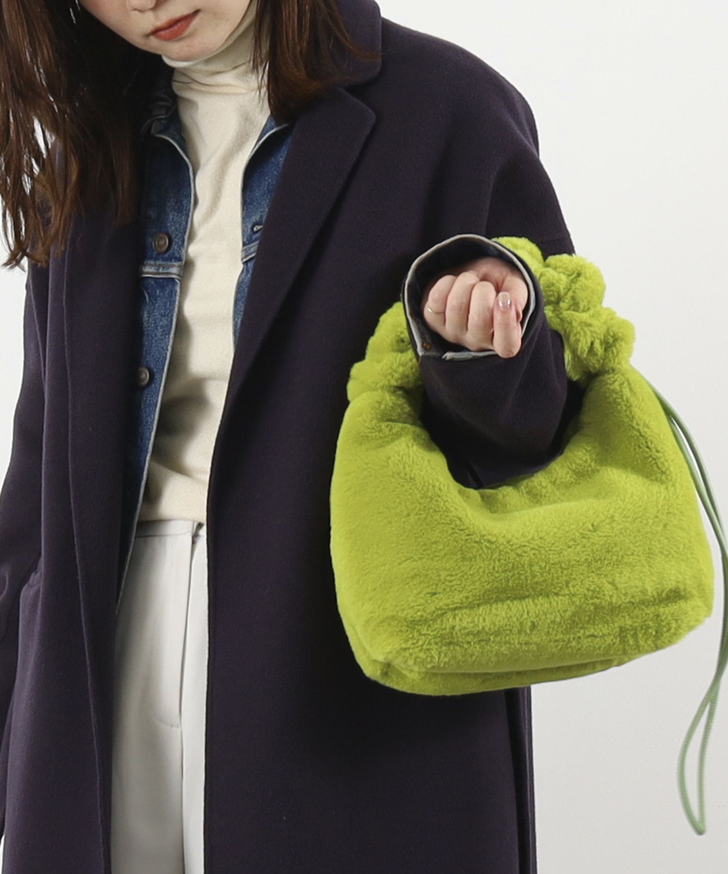 OUTLET SALE】クーコ COOCO ギャザーハンドルエコファーミニワン