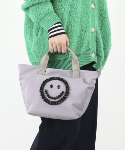 クーコ COOCO ＳＭＩＬＥＹ／ビーズ刺繍ナイロン風２ＷＡＹトートバッグ | COO ONLINE