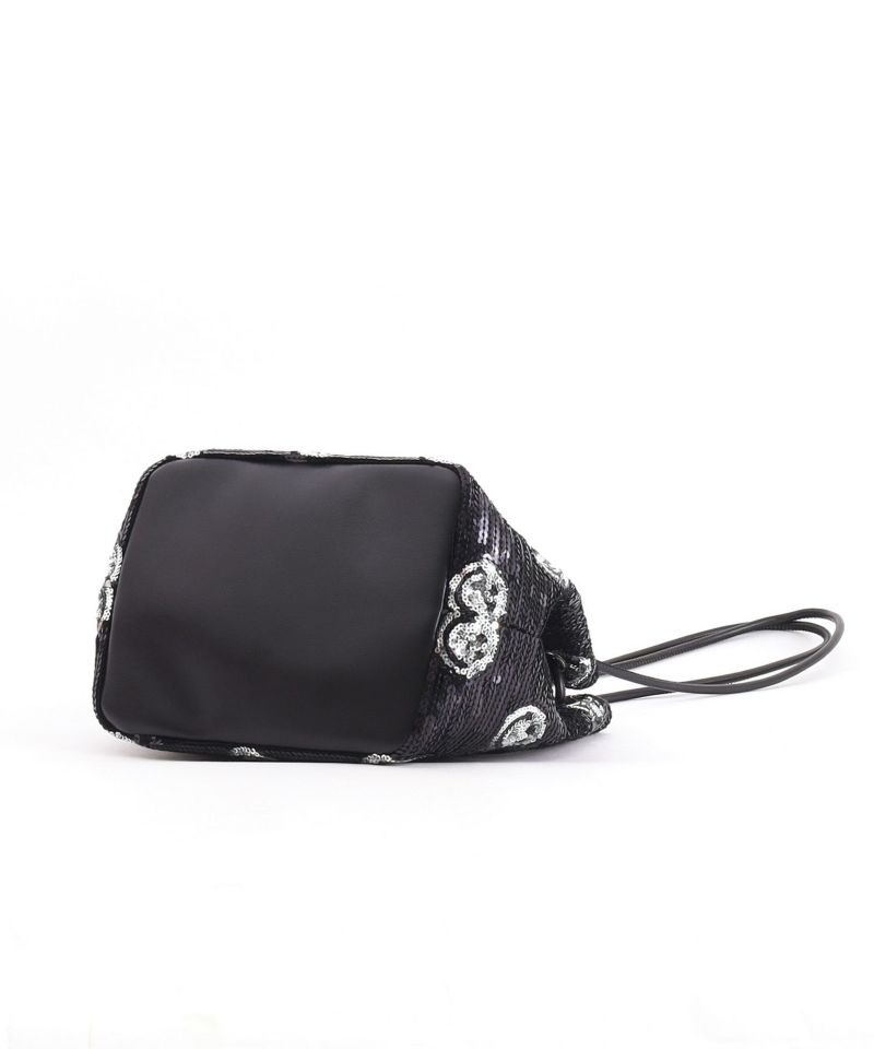 クーコ　COOCO スマイリー　スパンコール　ロングショルダーバッグ　黒 ☆半額50%OFF☆【WINTER SALE】クーコ COOCO SMILEY／総