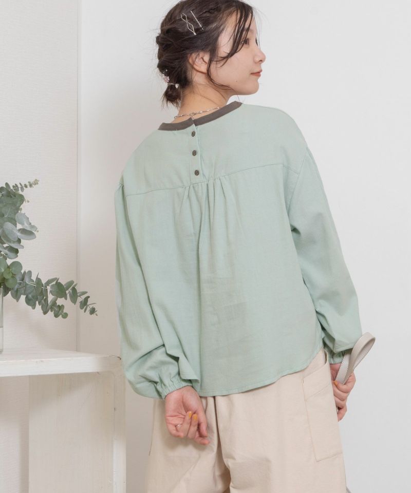 SPECIAL PRICE】配色衿フロントボタニカル刺繍ブラウス | COO ONLINE