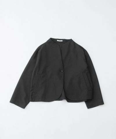 nop de nod ジャケット ブラック ノップドゥノッド nop de nod リネンコットンノーカラー