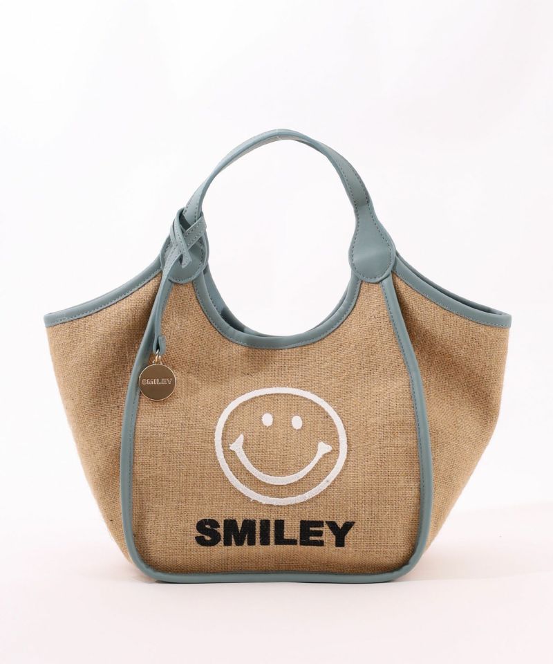 春夏物50％OFF】クーコ COOCO SMILEY チャーム付麻x