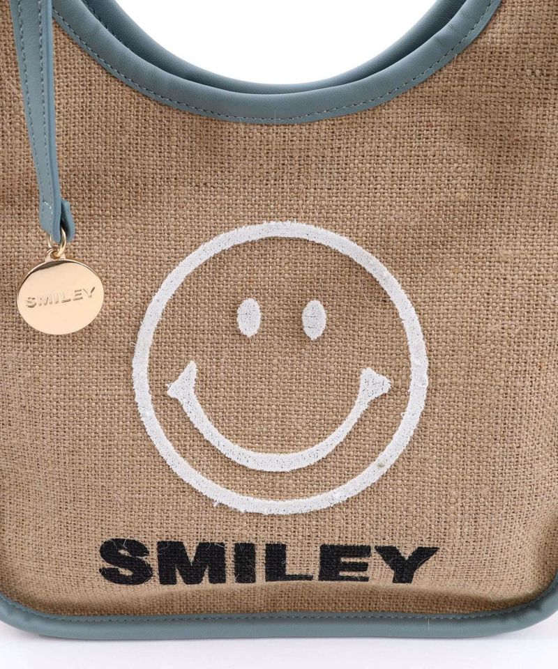 春夏物50％OFF】クーコ COOCO SMILEY チャーム付麻x