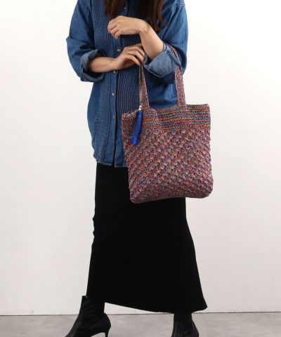 ❤新品・未使用❤【COOCO 】メタリック柄編み トートバッグ 春夏物50％OFF】COOCO クーコ 【メタリック柄編みトート