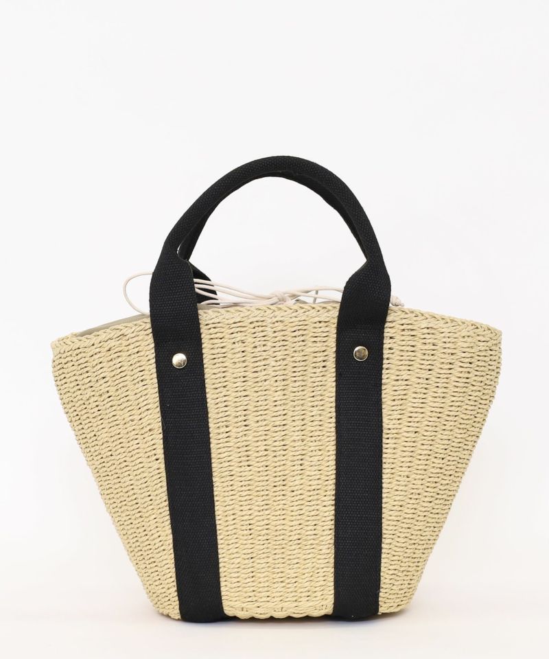 三角ペーパートートバッグ 74-027-1 05 BLACK (Black)* 春夏物50％OFF】クーコ COOCO テープハンドルペーパートート