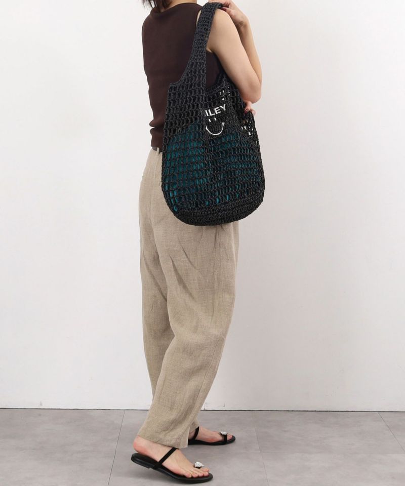 cooco×SMILEY  クーコ　カゴバッグ パール刺繍ビーズハンドル カゴバッグ 2025新作 COOCO クーコ