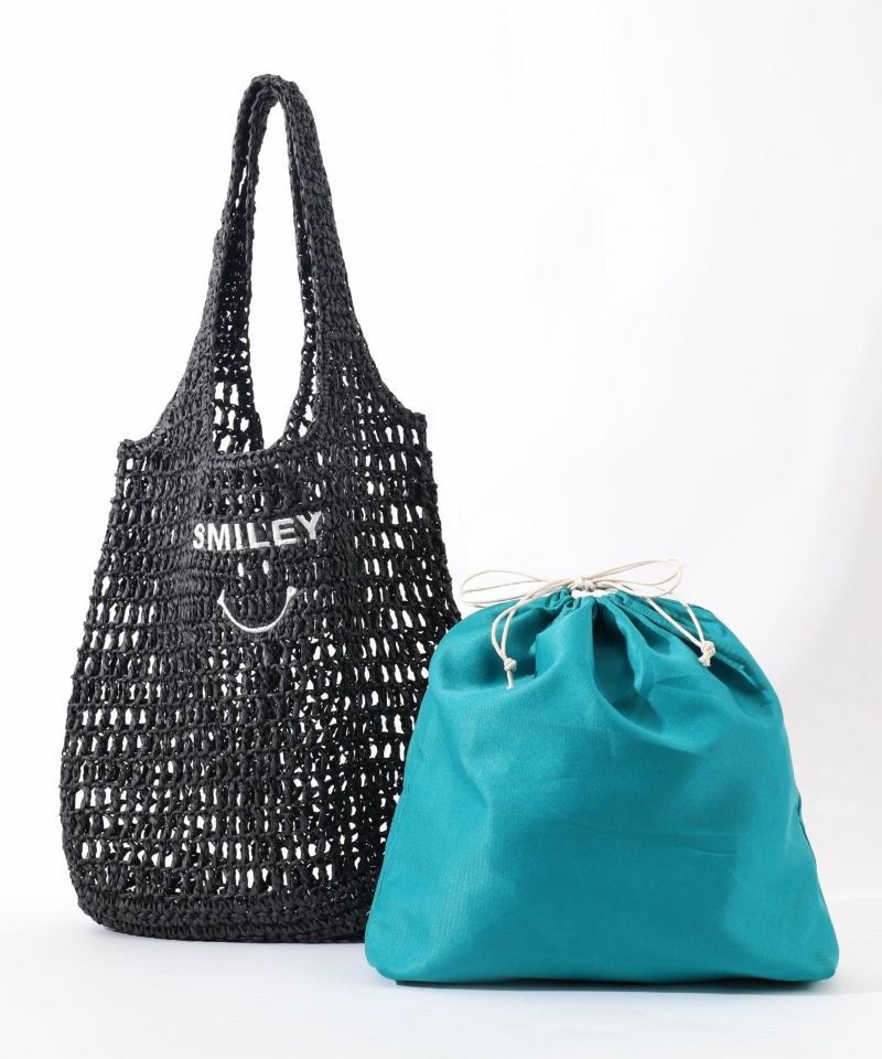 春夏物50％OFF】クーコ COOCO SMILEY 透かし編み刺繍入