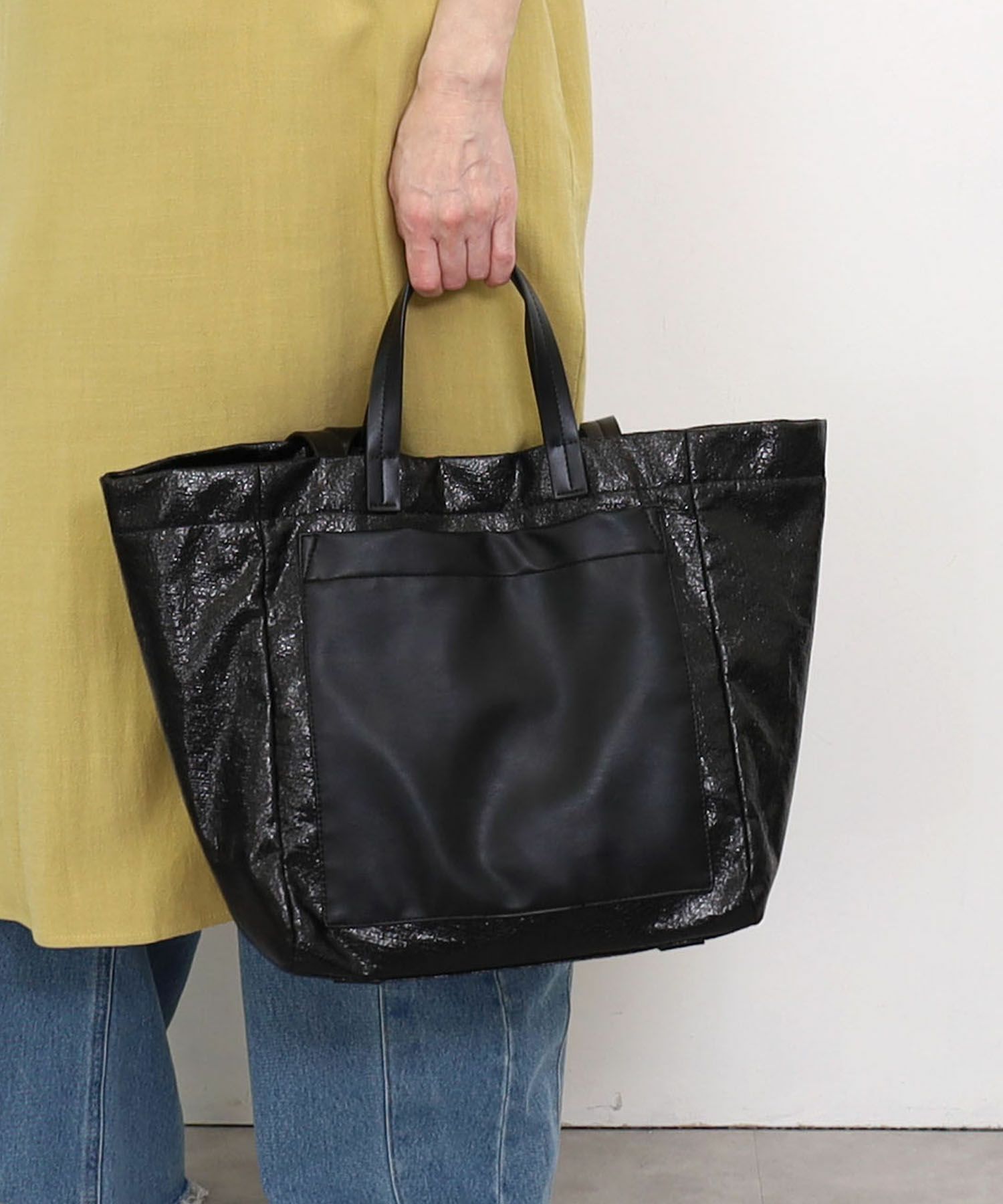 春夏物50％OFF】ナナノエル Nananoel lia メタリックビッグポケット