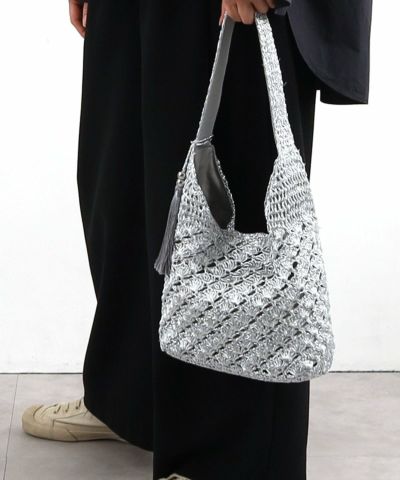 COOCO クーコ 【メタリック柄編みワンショルダー】 レディース バッグ