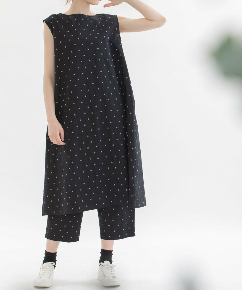 SUMMER SALE】Cornet リネンコットン polkaノースリーブ2way