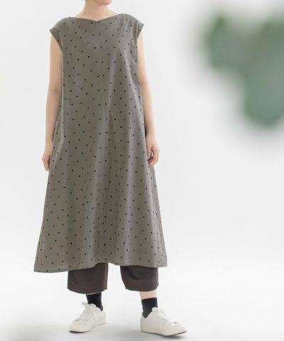 SUMMER SALE】Cornet リネンコットン polkaノースリーブ2way