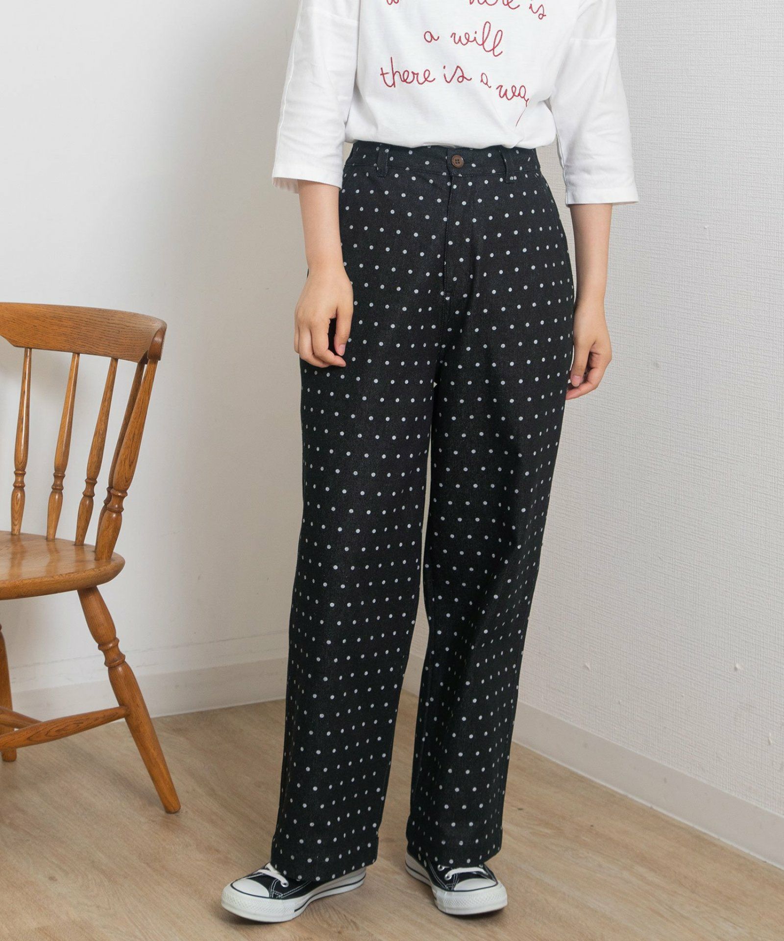 WINTER SALE】ドットプリントデニムパンツ | COO ONLINE