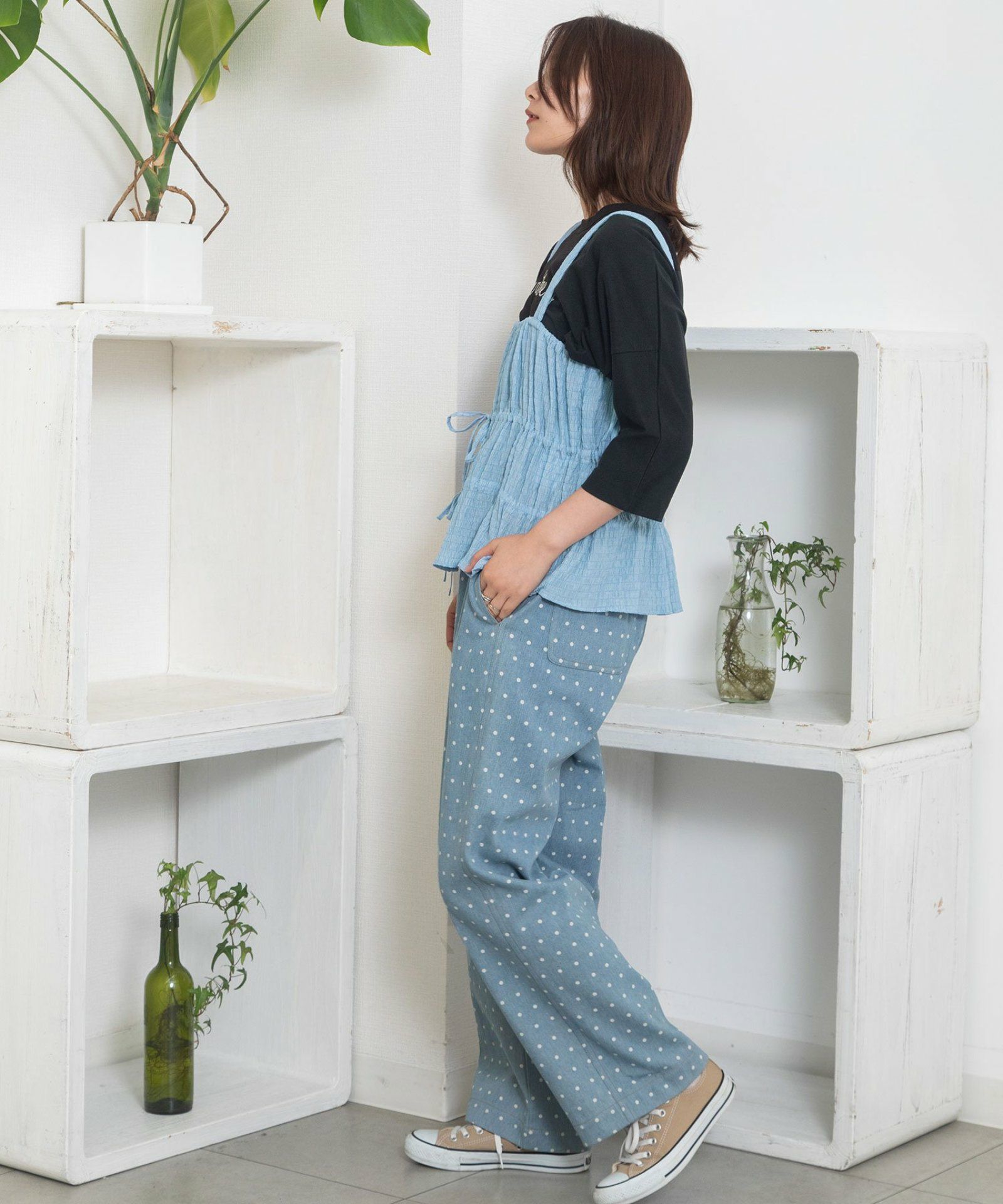 WINTER SALE】ドットプリントデニムパンツ | COO ONLINE