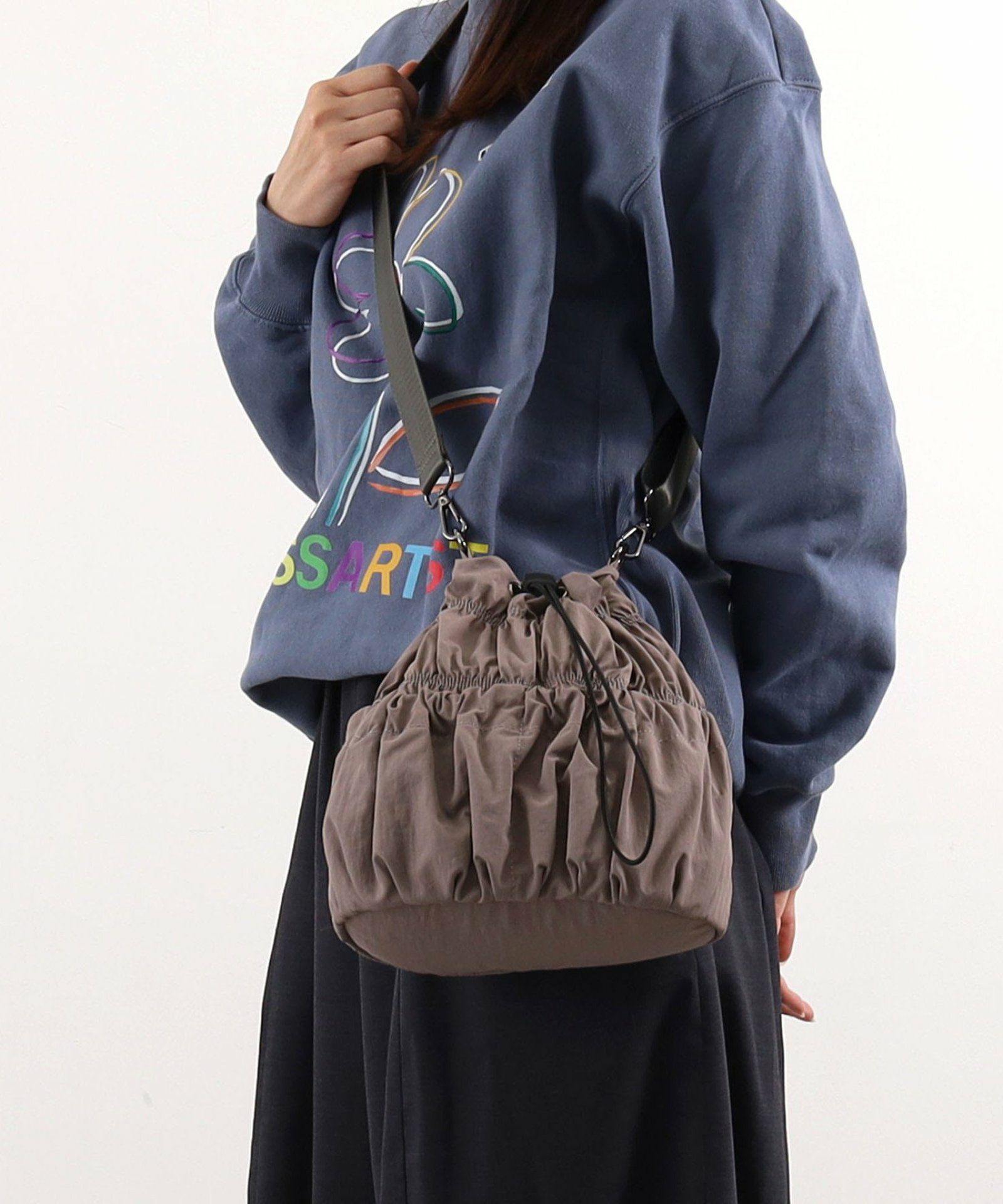 COOCO クーコ 【ギャザー巾着ショルダーバッグ】 レディース