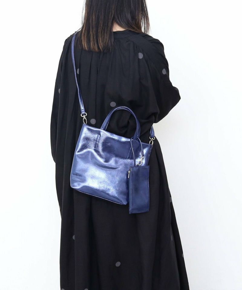 COOCO クーコ 【メタリックフェイクレザー2WAYトート