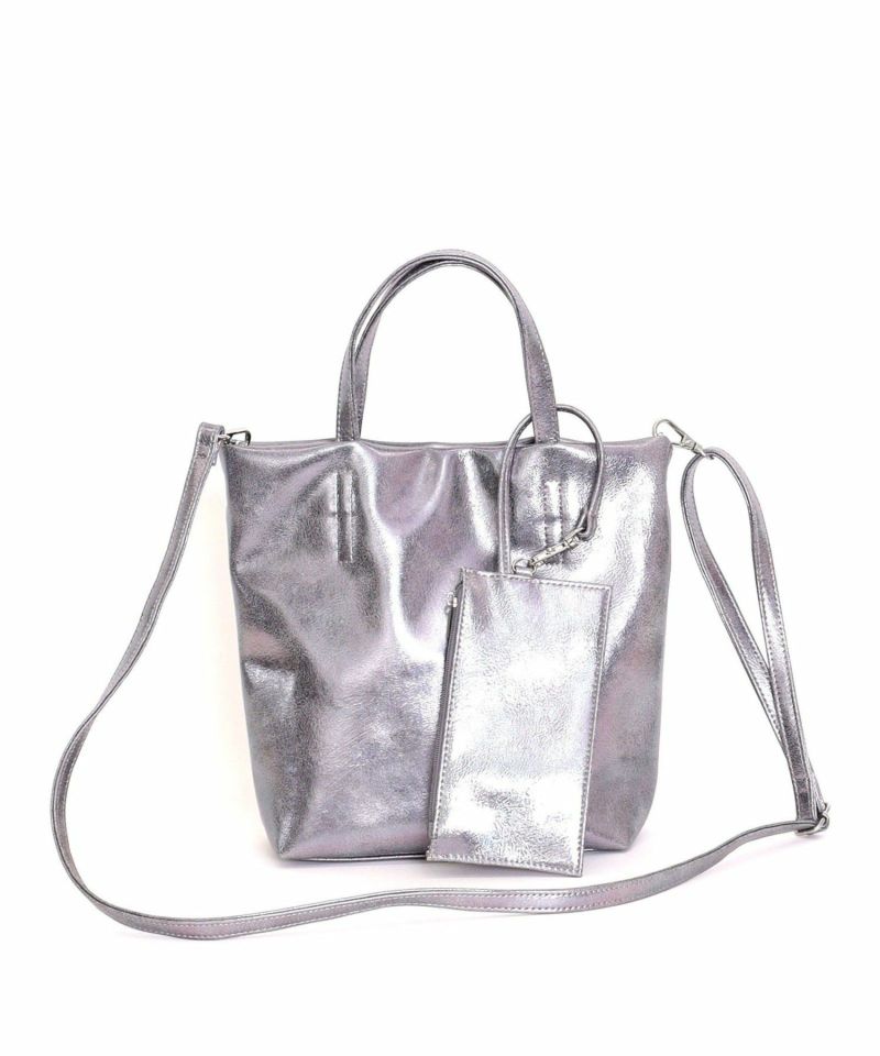 COOCO クーコ 【メタリックフェイクレザー2WAYトート