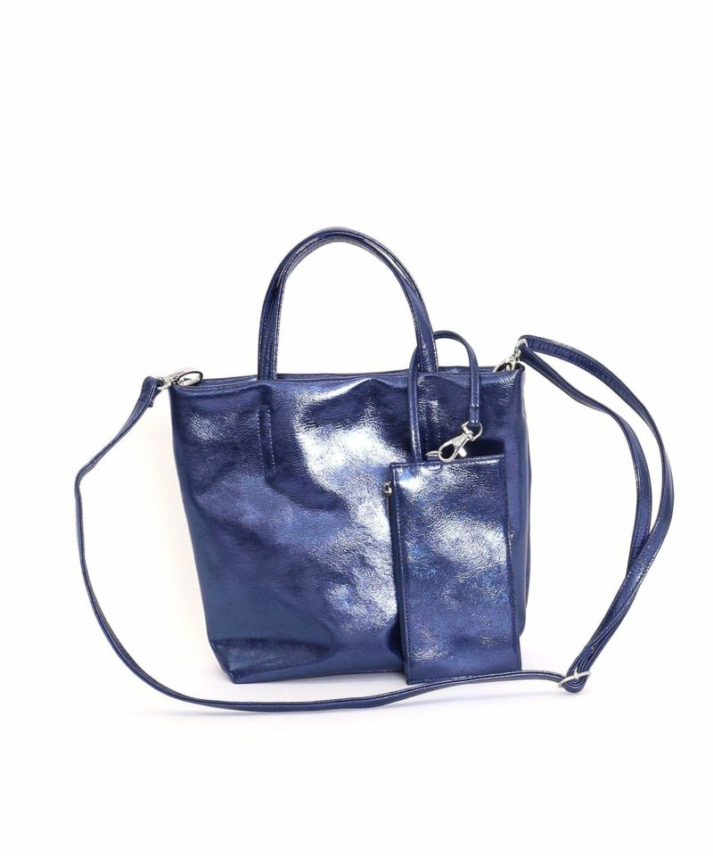 COOCO クーコ 【メタリックフェイクレザー2WAYトート】 レディース