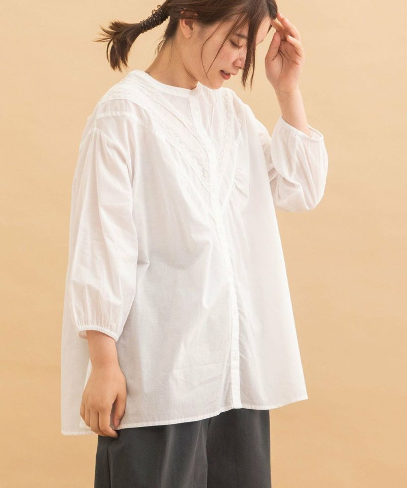 PRE SALE＞＜made in INDIA＞ピンタックレースブラウス | COO ONLINE