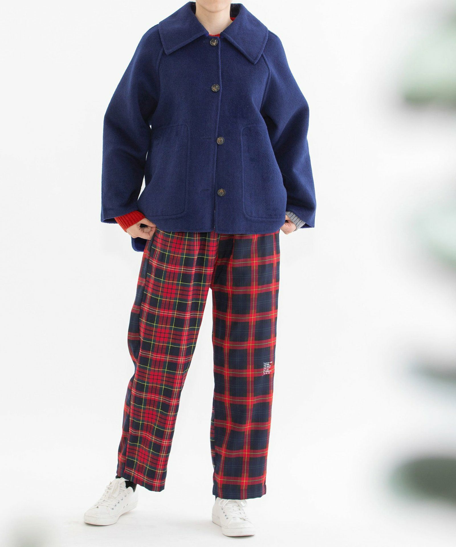 WINTER SALE】ダブルフェイスリバーシブルビックカラーショートコート