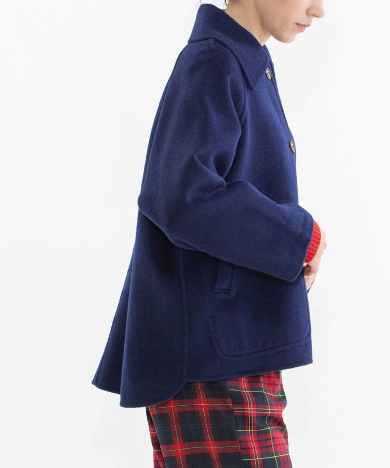 【新品】nop de nod ダブルフェイスリバーシブルビック襟ショートコート SPECIAL PRICE】ダブルフェイスリバーシブルビックカラーショート