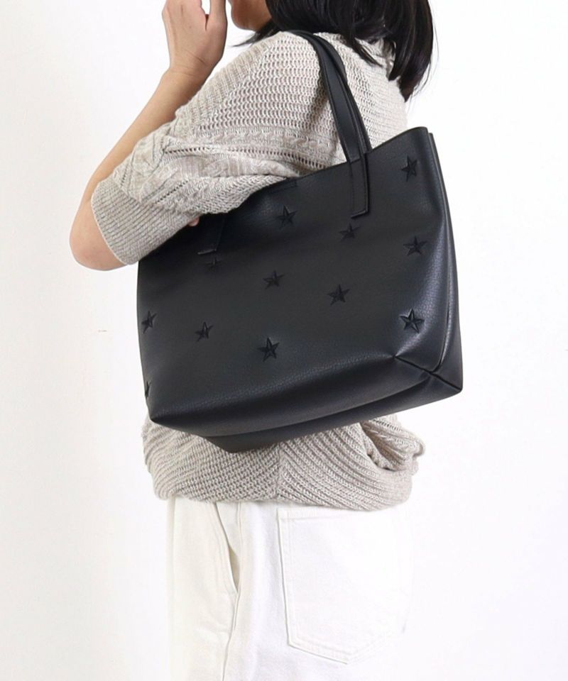 星柄刺繍フェイクレザートートバッグ／A4対応 | COO ONLINE
