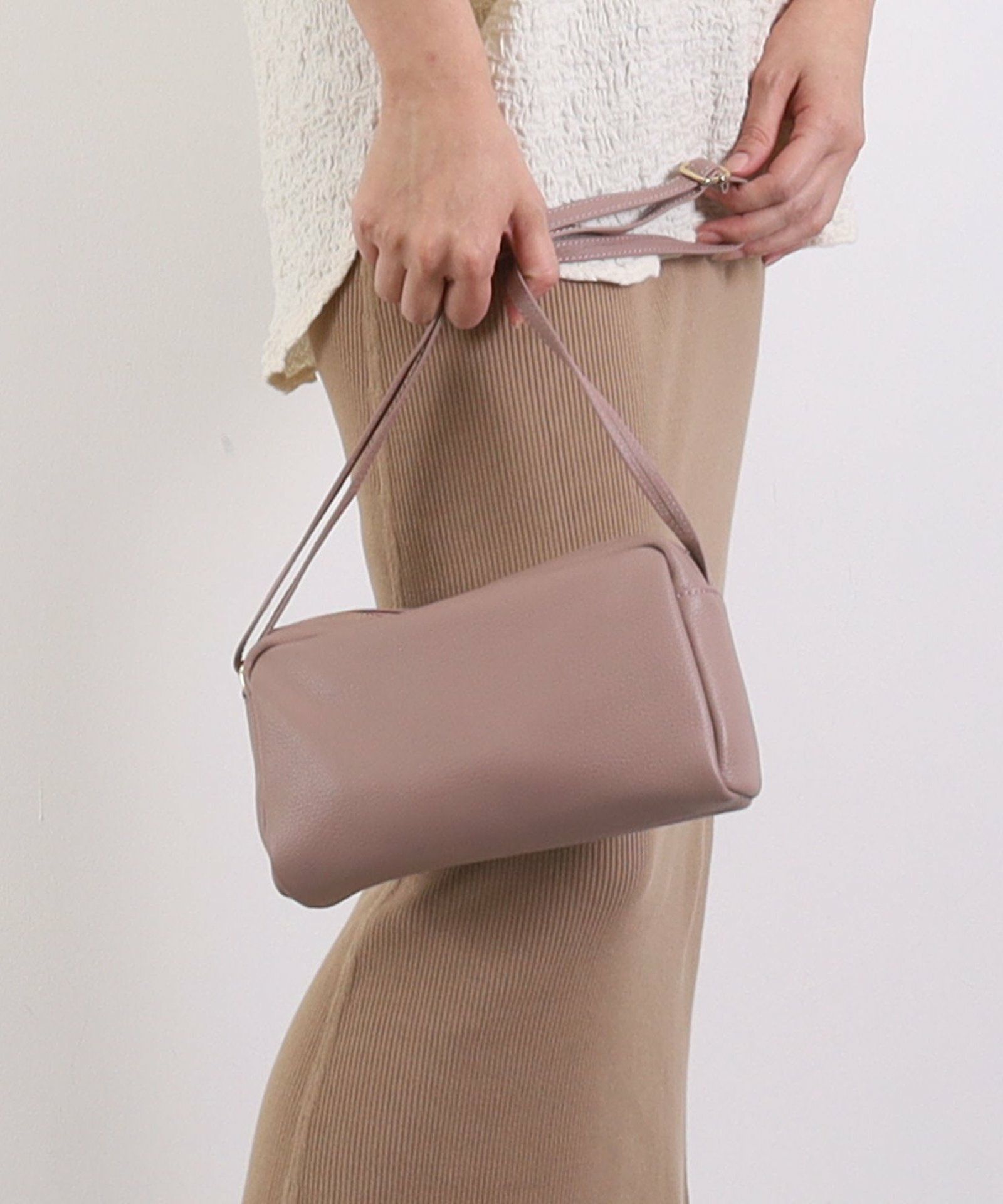 SALE】期間限定 20%OFF シュリンクレザー横型BOXショルダーバッグ