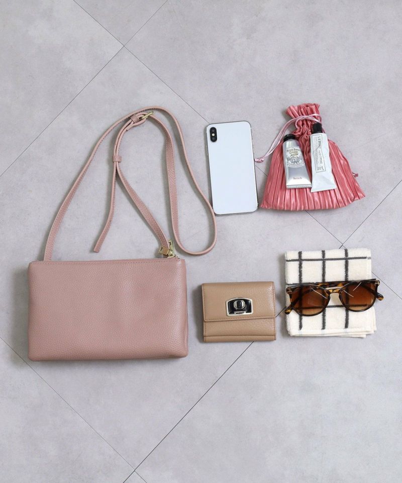 シュリンクレザー 筒形カブセ ショルダーバッグ 革 牛革 2025新作