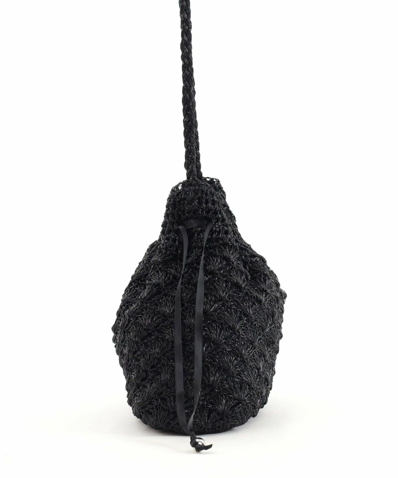 サマーセール】30%OFF 期間限定 メタリック柄編み巾着ショルダー