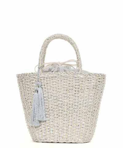 メキシコ製　タッセル付きかごバッグ WOVEN ウーブン ウーヴン タッセル付き バスケットバッグ