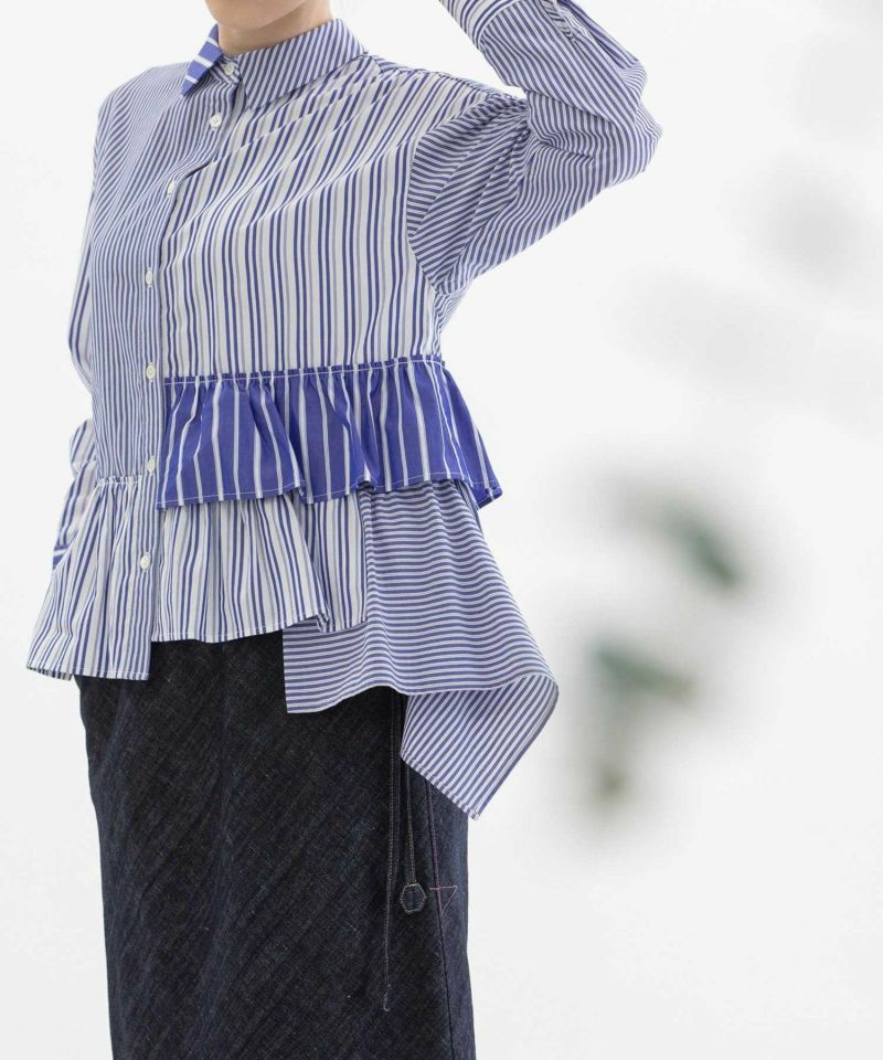 【激安通販オンラインショップ】 SUMMER ONLINE COO | SALE】miscアシメトリー裾フリルシャツ トップス