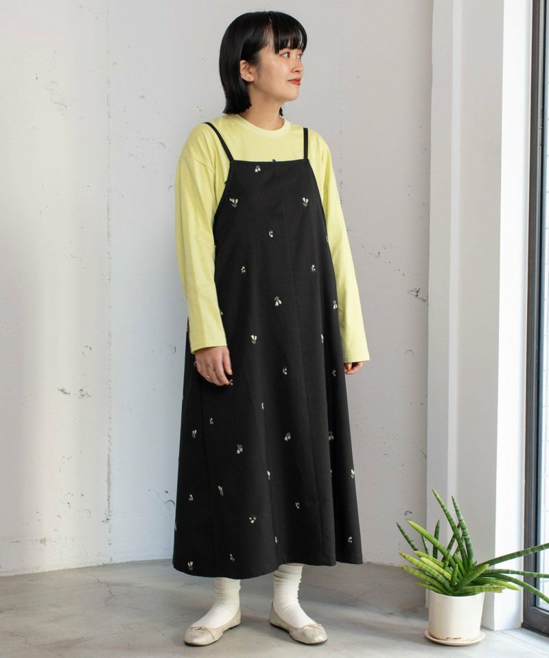 ギャラリービスコンティ 花刺繍 ジャンパースカート GALLERY VISCONTI - ギャラリービスコンティ新品未使用お洒落な