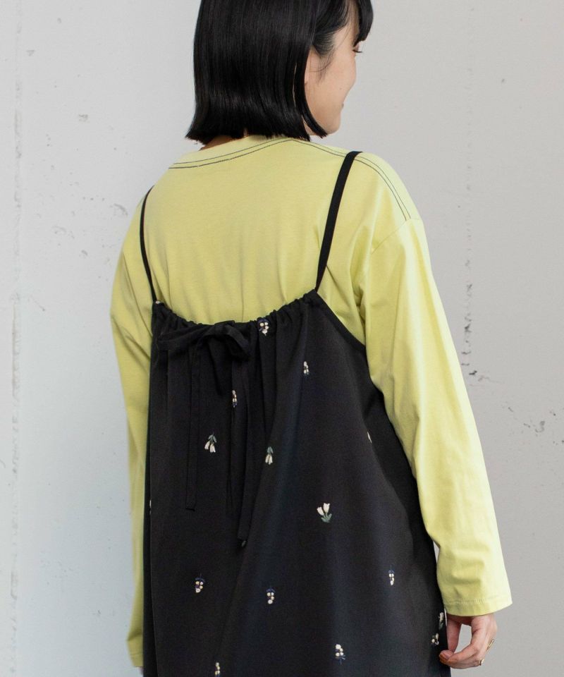 ギャラリービスコンティ新品未使用お洒落な花刺繍ジャンパースカート 星箱Works】 百合の乙女刺繍ジャンパースカート/A24A01002