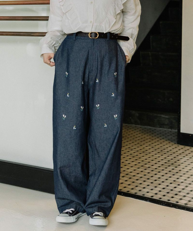 楽天市場】フラワー刺繍 パンツの通販
