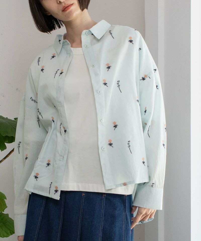 made in INDIA＞シロツメクサ刺繍シャツ | COO ONLINE