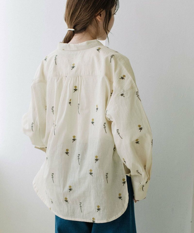 made in INDIA＞シロツメクサ刺繍シャツ | COO ONLINE