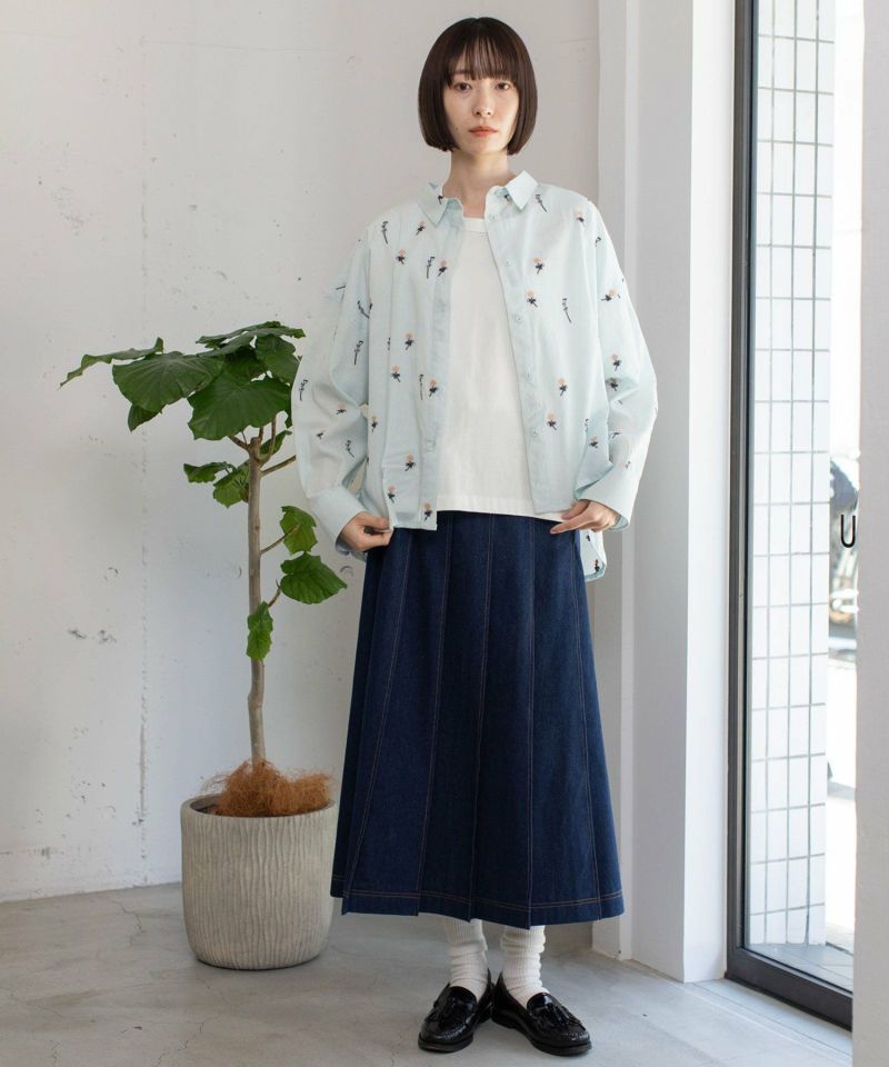 made in INDIA＞シロツメクサ刺繍シャツ | COO ONLINE