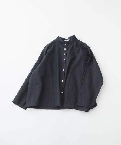 未使用 ノップドゥノッド リネン ワイドプルオーバー ブラウス ダブルボタン 黒 未使用 ノップドゥノッド リネン ワイドプルオーバー ブラウス