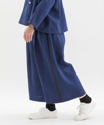 NEW ARRIVAL PRE ORDER＞リネンサイドラインクロップドワイド
