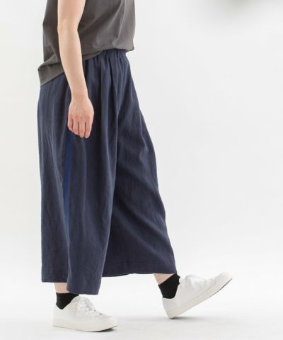 NEW ARRIVAL PRE ORDER＞リネンサイドラインクロップドワイド