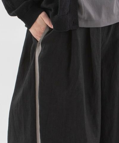 NEW ARRIVAL PRE ORDER＞リネンサイドラインクロップドワイド