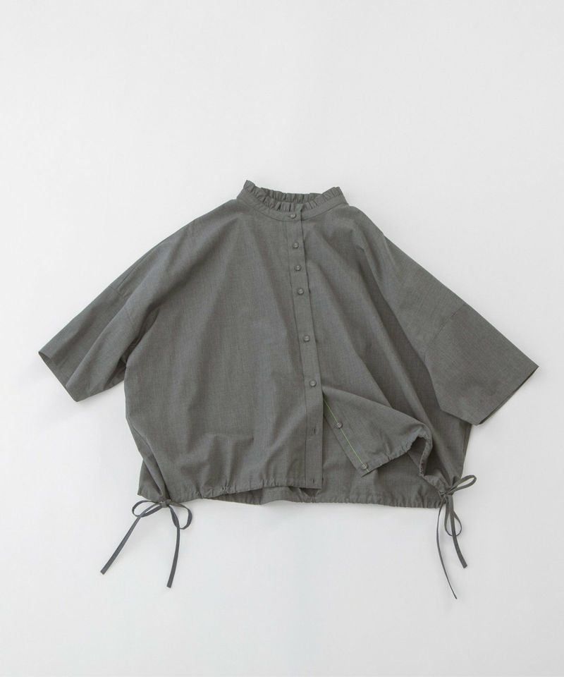 aquagarage シャツ ブラウス 秋冬 レディース フリル スタンド