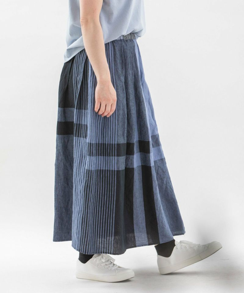 SUMMER SALE】リネンパネルチェックタックスカート | COO ONLINE